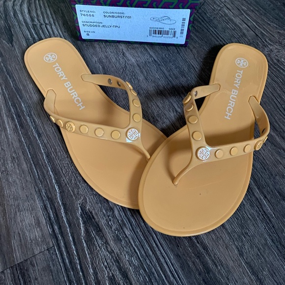 Tory Burch Studded Flip Flop Thongs Size 8 - Picture 1 of 6